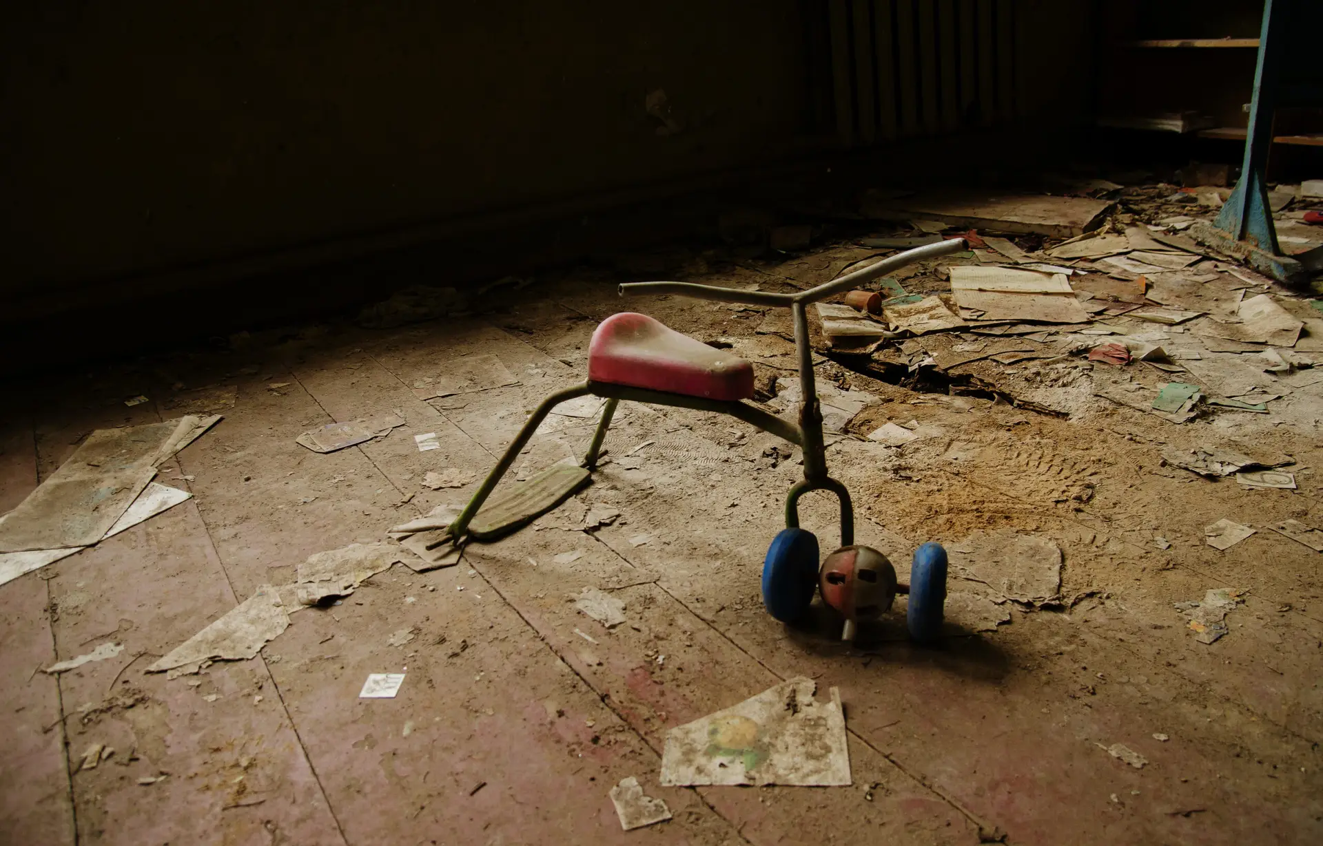 Neglected Child's Room with Old Bike